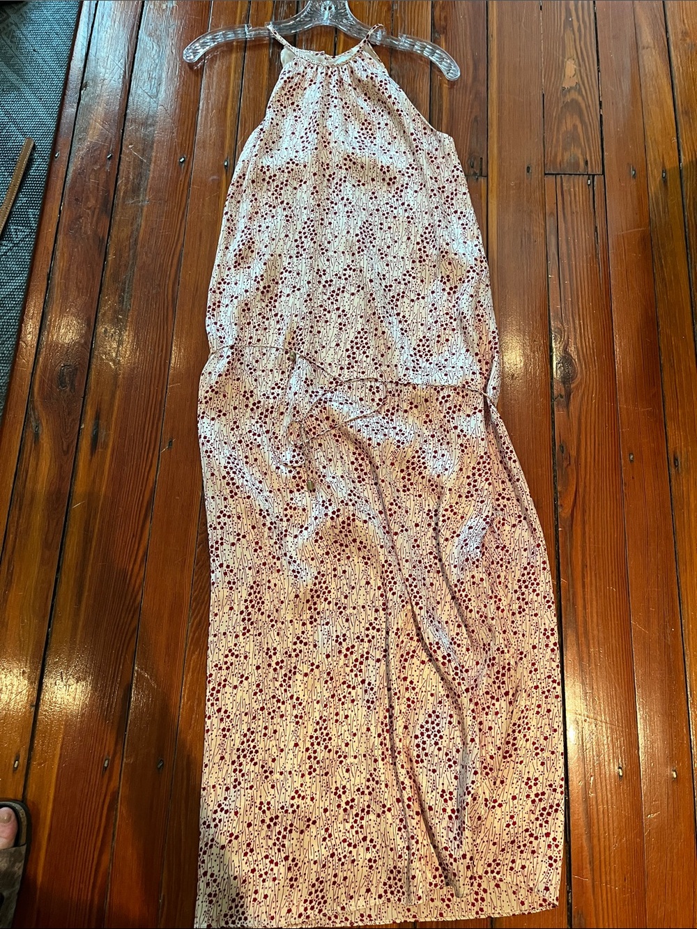 Joie Cream Dress with Burgundy Dot Print